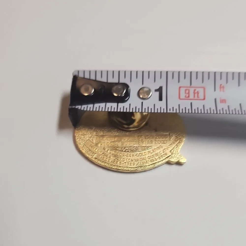 Vintage 24k gold plated prayer pin, the world globe, 2000, Pin, Tie tac